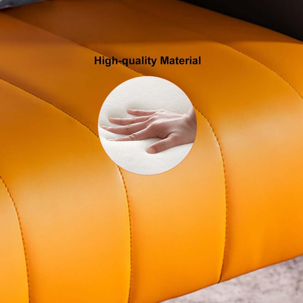 Modern Barrel Chair With Slope Arms And Faux Leather