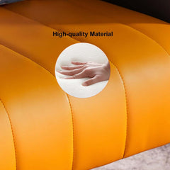 Modern Barrel Chair With Slope Arms And Faux Leather