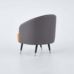 Modern Barrel Chair With Slope Arms And Faux Leather