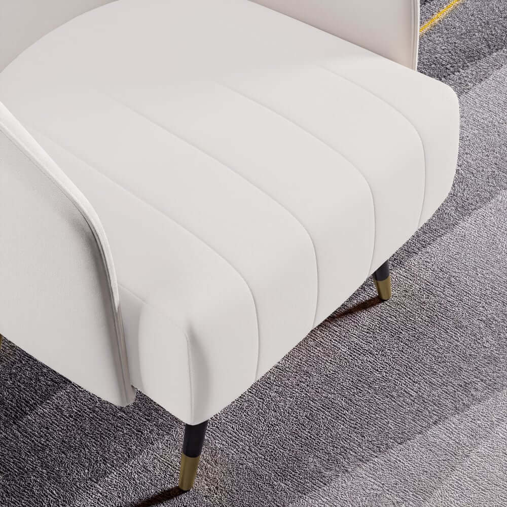 Modern Barrel Chair With Slope Arms And Faux Leather