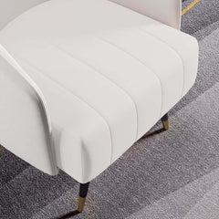 Modern Barrel Chair With Slope Arms And Faux Leather
