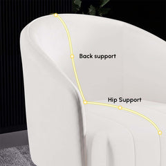Modern Barrel Chair With Slope Arms And Faux Leather