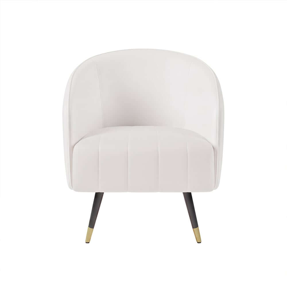 Modern Barrel Chair With Slope Arms And Faux Leather