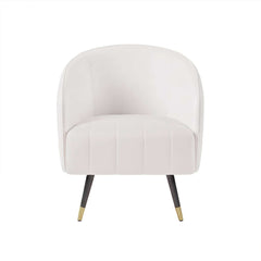Modern Barrel Chair With Slope Arms And Faux Leather