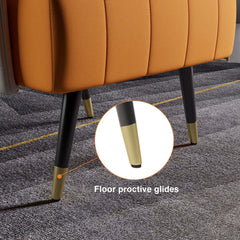 Modern Barrel Chair With Slope Arms And Faux Leather