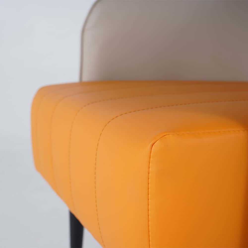 Modern Barrel Chair With Slope Arms And Faux Leather