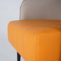 Modern Barrel Chair With Slope Arms And Faux Leather