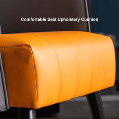 Modern Barrel Chair With Slope Arms And Faux Leather