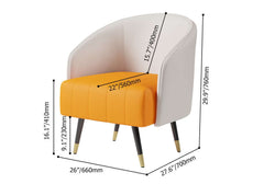 Modern Barrel Chair With Slope Arms And Faux Leather Dimensions