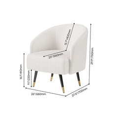 Modern Barrel Chair With Slope Arms And Faux Leather Dimensions