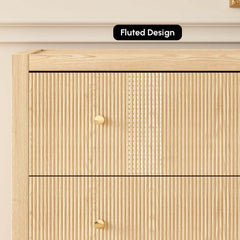 Modern Bedroom Set with Built-In Charging Station and Fluted Design