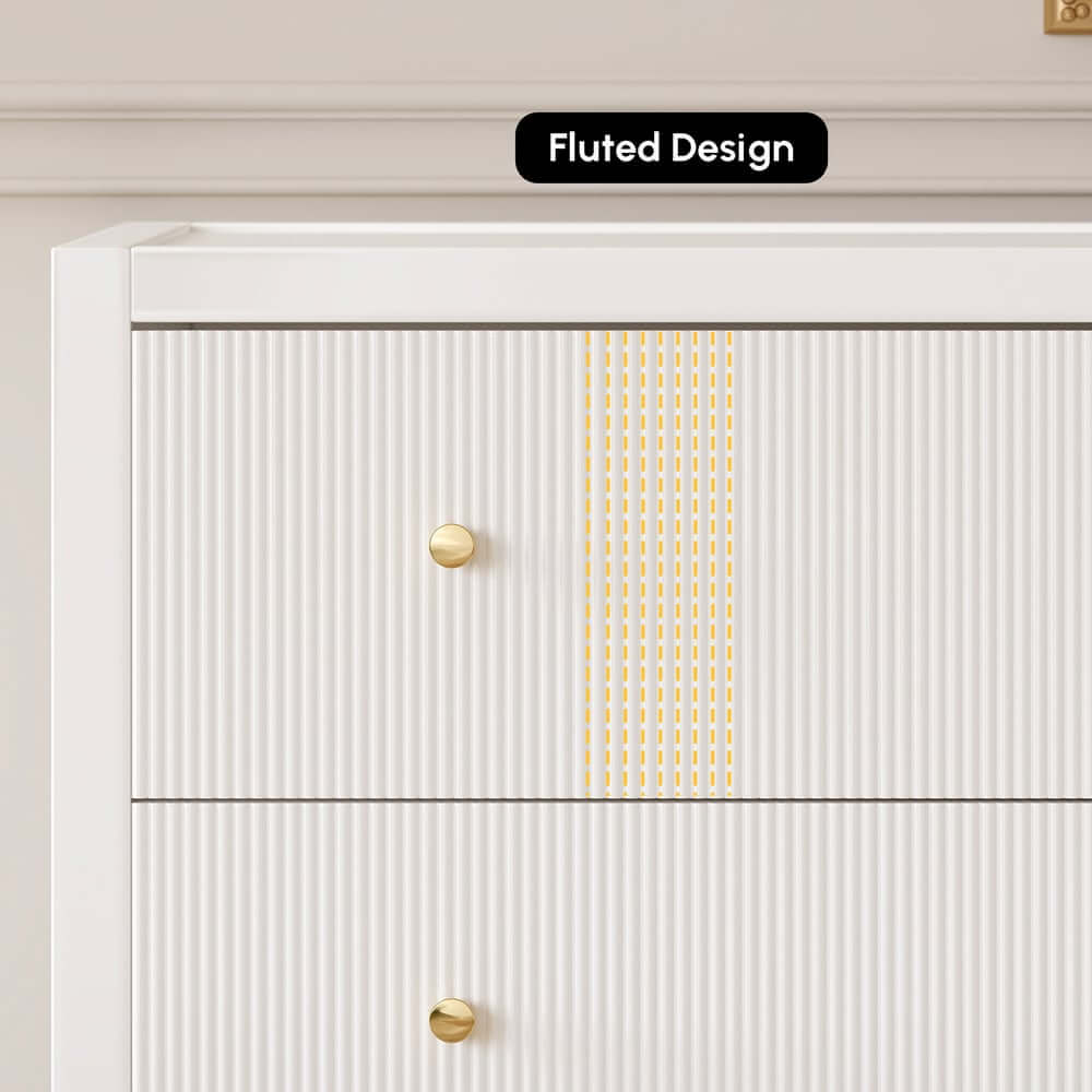 Modern Bedroom Set with Built-In Charging Station and Fluted Design