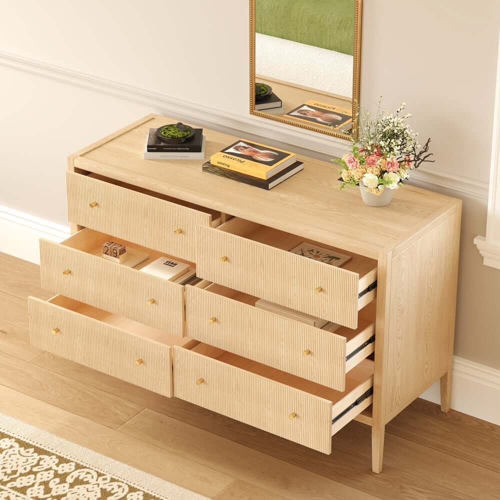 Modern Bedroom Set with Built-In Charging Station and Fluted Design