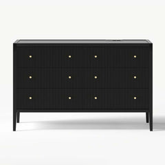 Modern Bedroom Set with Built-In Charging Station and Fluted Design