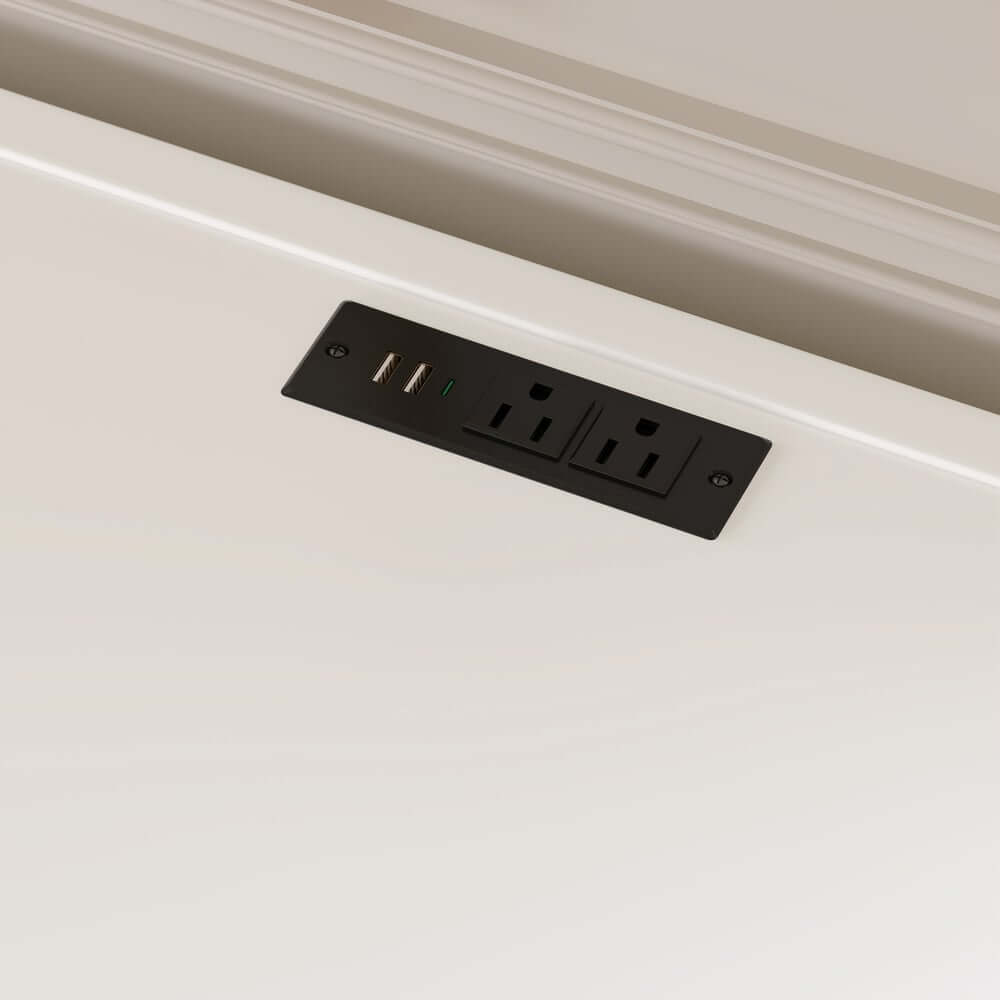 Modern Bedroom Set with Built-In Charging Station and Fluted Design