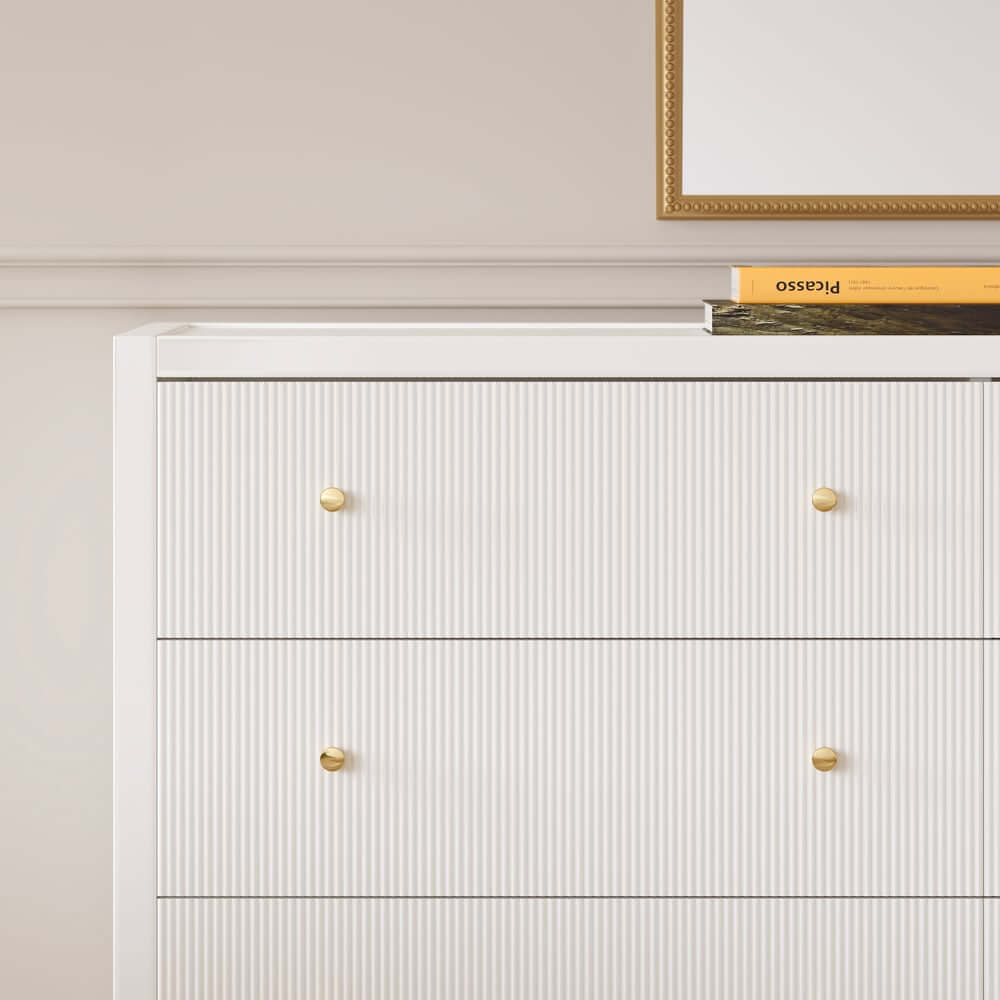 Modern Bedroom Set with Built-In Charging Station and Fluted Design