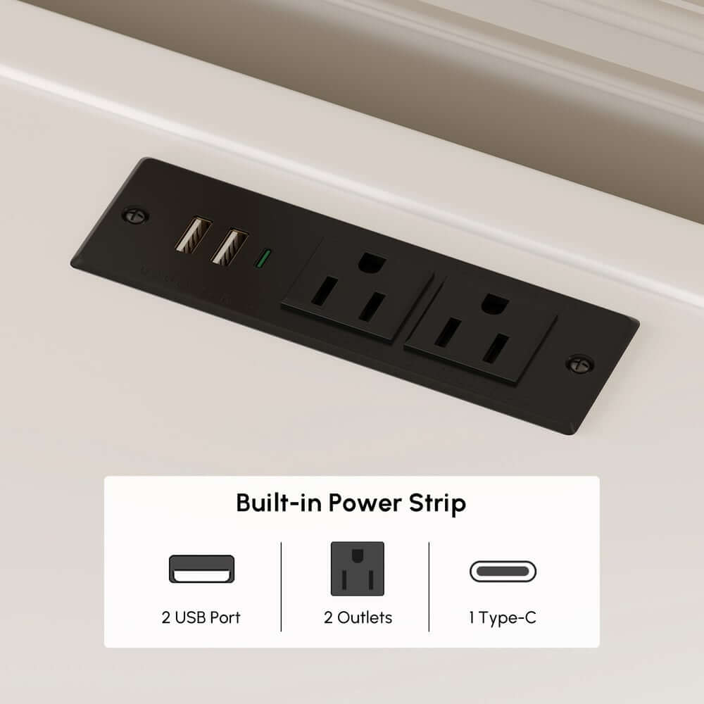 Modern Bedroom Set with Built-In Charging Station and Fluted Design