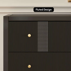 Modern Bedroom Set with Built-In Charging Station and Fluted Design