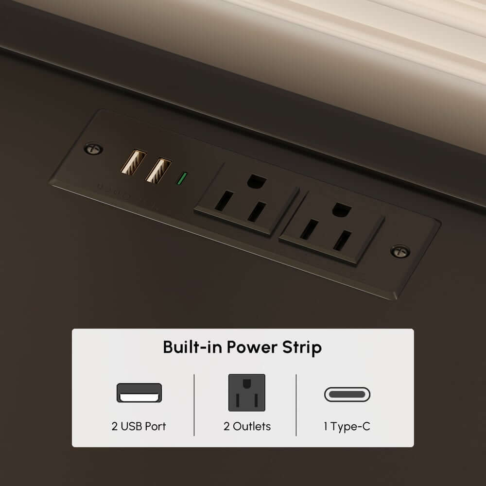 Modern Bedroom Set with Built-In Charging Station and Fluted Design