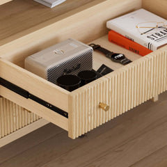 Modern Bedroom Set with Built-In Charging Station and Fluted Design