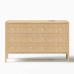 Modern Bedroom Set with Built-In Charging Station and Fluted Design