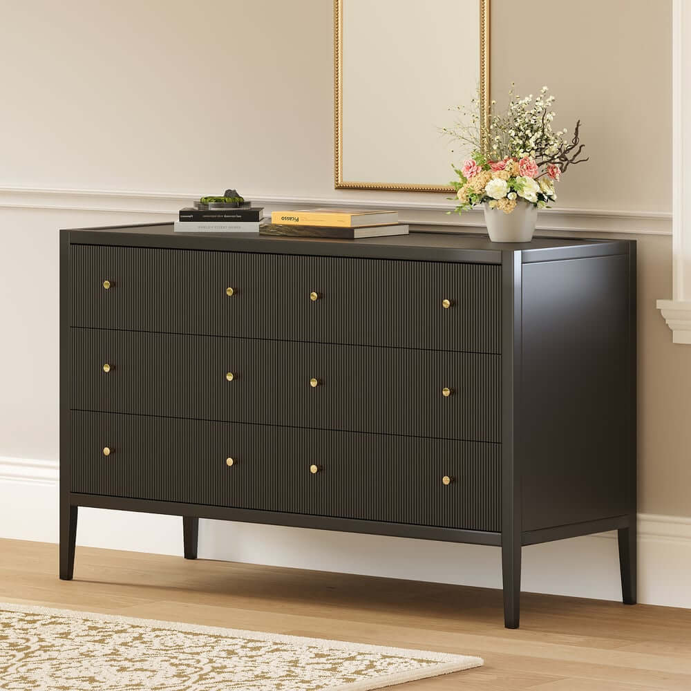 Modern Bedroom Set with Built-In Charging Station and Fluted Design