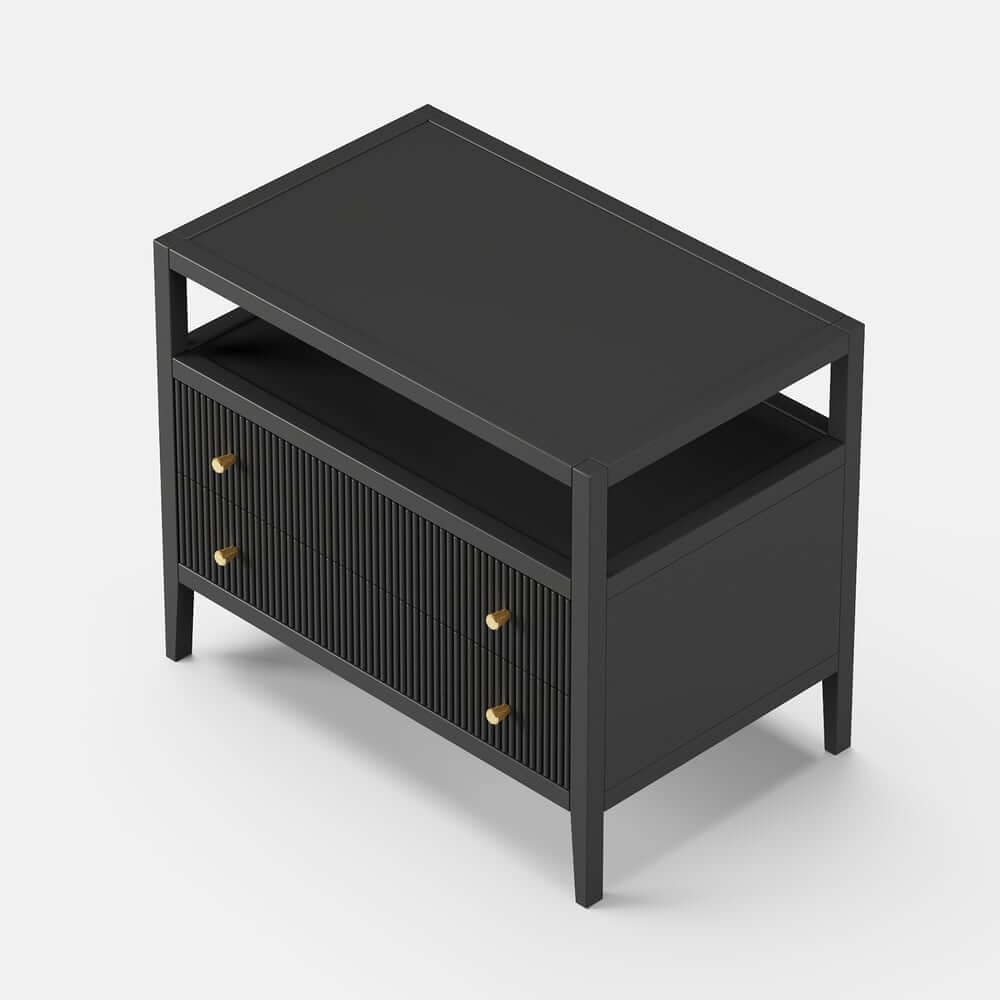 Modern Bedroom Set with Built-In Charging Station and Fluted Design