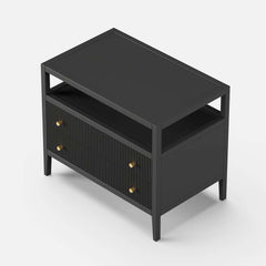 Modern Bedroom Set with Built-In Charging Station and Fluted Design