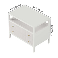 Modern Bedroom Set with Built-In Charging Station and Fluted Design Dimensions