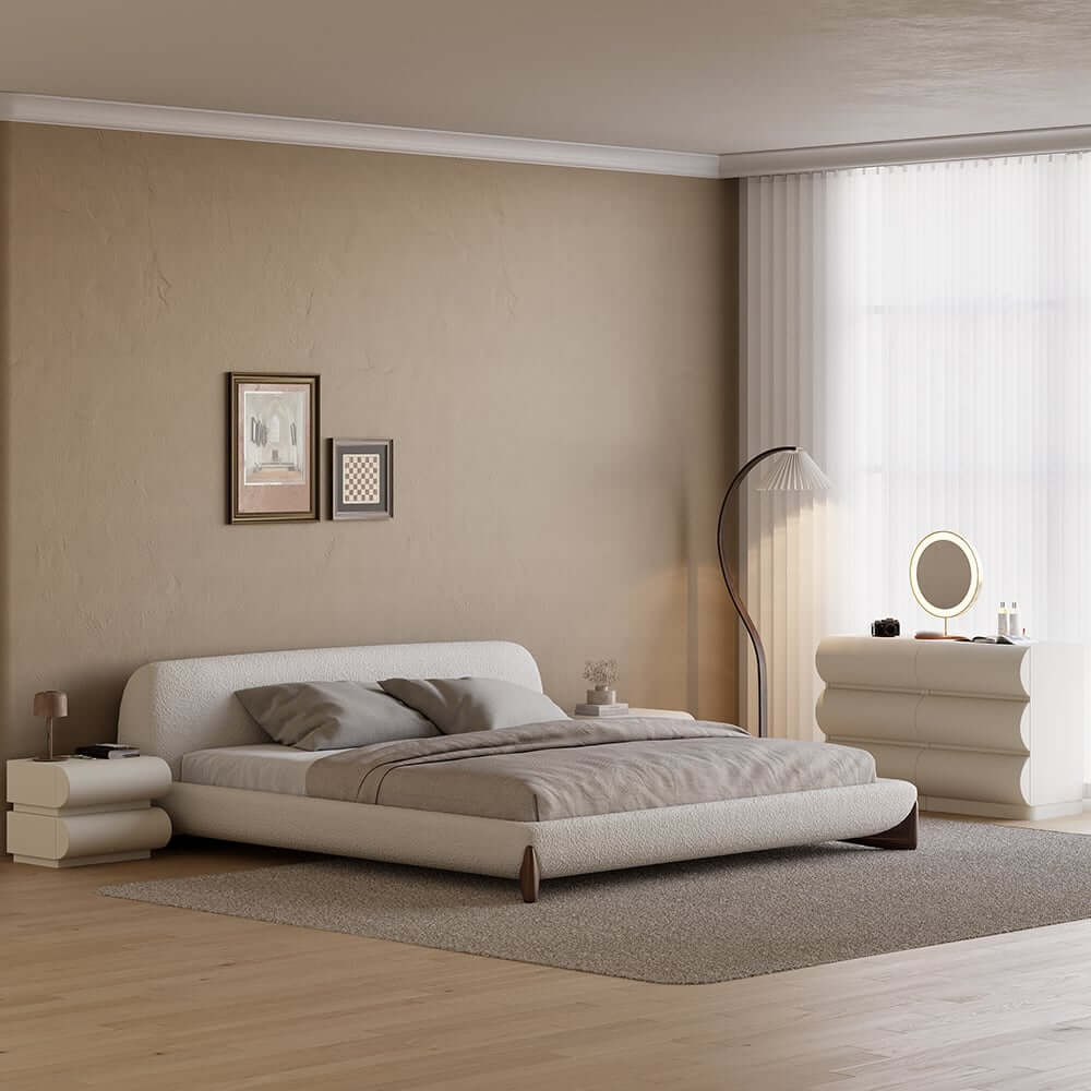 Modern Bedroom Set with Wireless Charging Nightstands