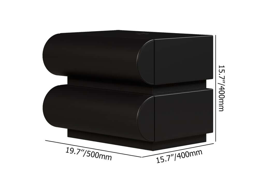 Modern Bedroom Set with Wireless Charging Nightstands Dimensions