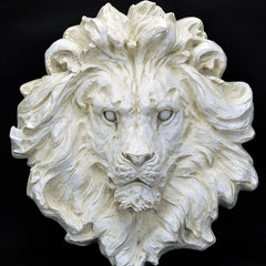 Modern Beige Abstract Lion Head Sculpture for Outdoor Walls