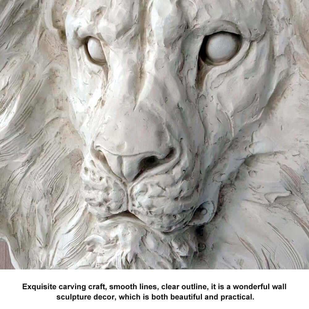 Modern Beige Abstract Lion Head Sculpture for Outdoor Walls