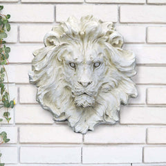 Modern Beige Abstract Lion Head Sculpture for Outdoor Walls