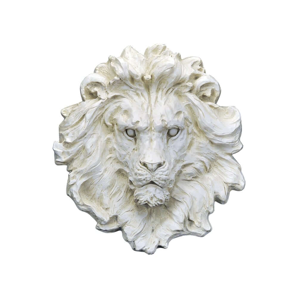 Modern Beige Abstract Lion Head Sculpture for Outdoor Walls