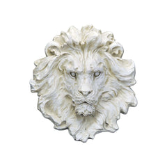 Modern Beige Abstract Lion Head Sculpture for Outdoor Walls