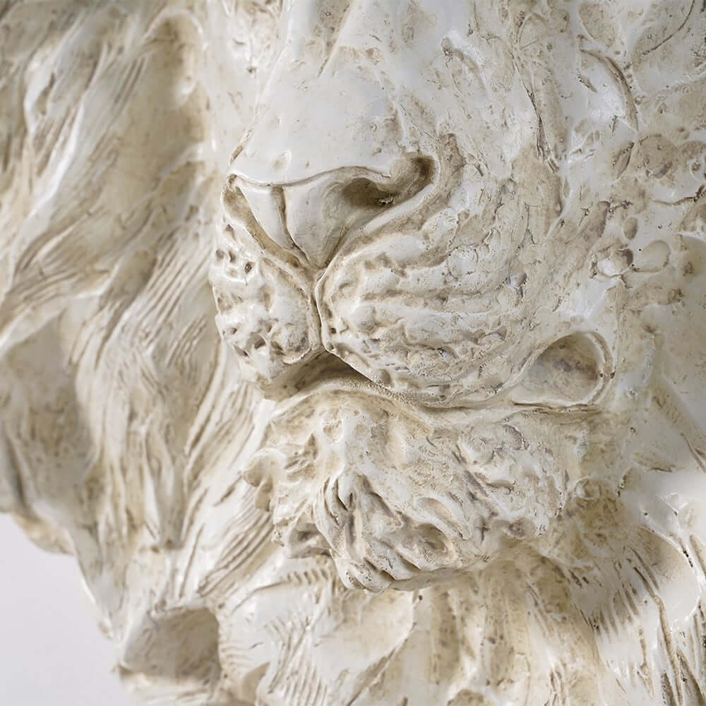 Modern Beige Abstract Lion Head Sculpture for Outdoor Walls