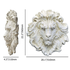 Modern Beige Abstract Lion Head Sculpture for Outdoor Walls Dimensions