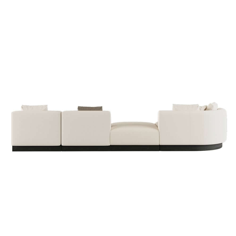 Modern Beige Linen Modular Sectional Sofa, Seats 6