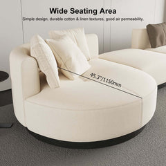 Modern Beige Linen Modular Sectional Sofa, Seats 6