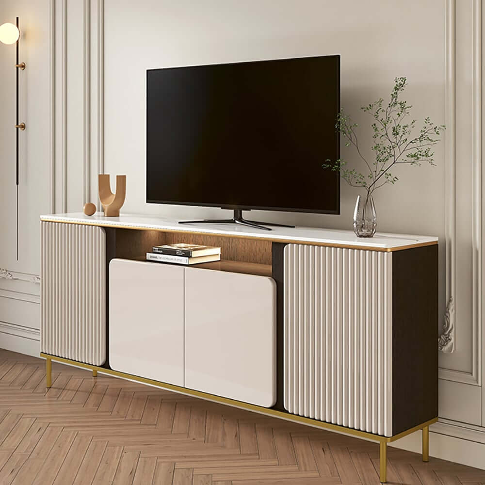 Modern Beige MDF TV Stand For 60-69 Inch TVs