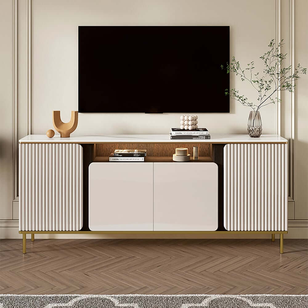Modern Beige MDF TV Stand For 60-69 Inch TVs