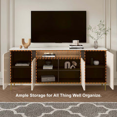 Modern Beige MDF TV Stand For 60-69 Inch TVs