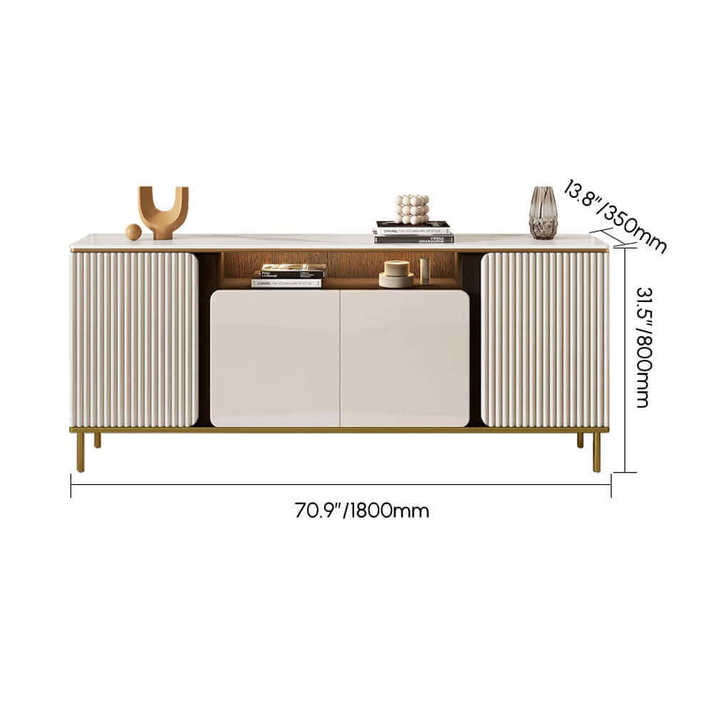 Modern Beige MDF TV Stand For 60-69 Inch TVs Dimensions