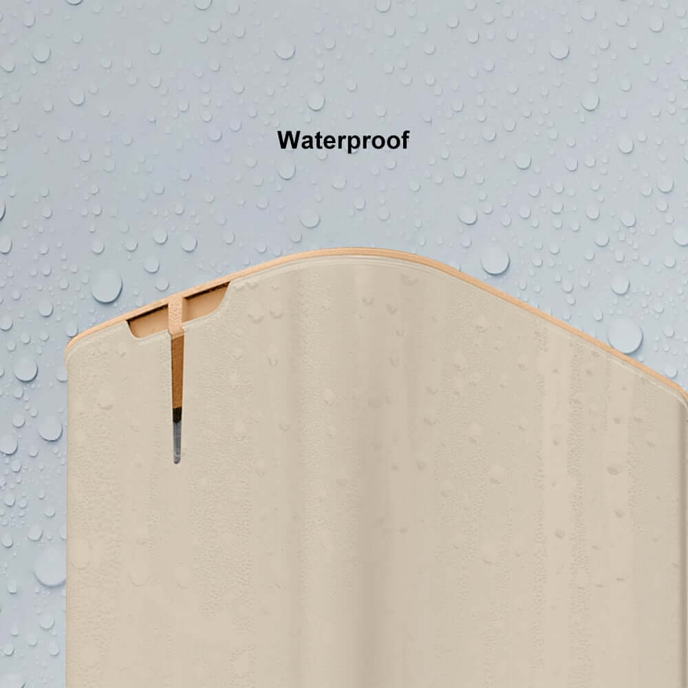 Modern Beige & Orange Rectangular Manual Lift Trash Can with Lid