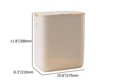 Modern Beige & Orange Rectangular Manual Lift Trash Can with Lid Dimensions