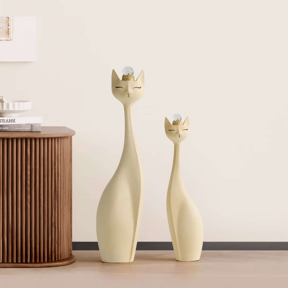 Modern Beige Resin Animal Sculptures for Living Room Decor