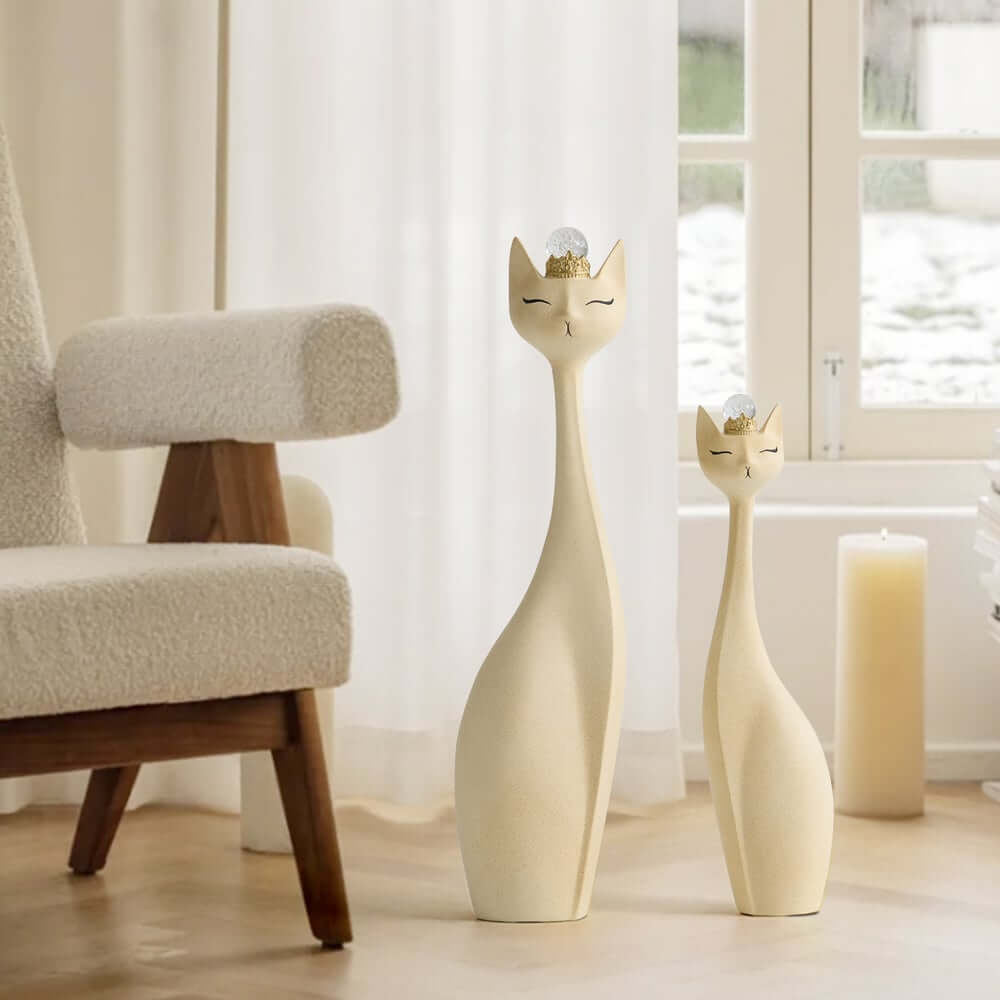 Modern Beige Resin Animal Sculptures for Living Room Decor