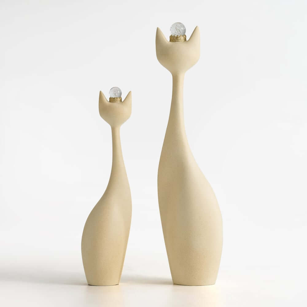 Modern Beige Resin Animal Sculptures for Living Room Decor