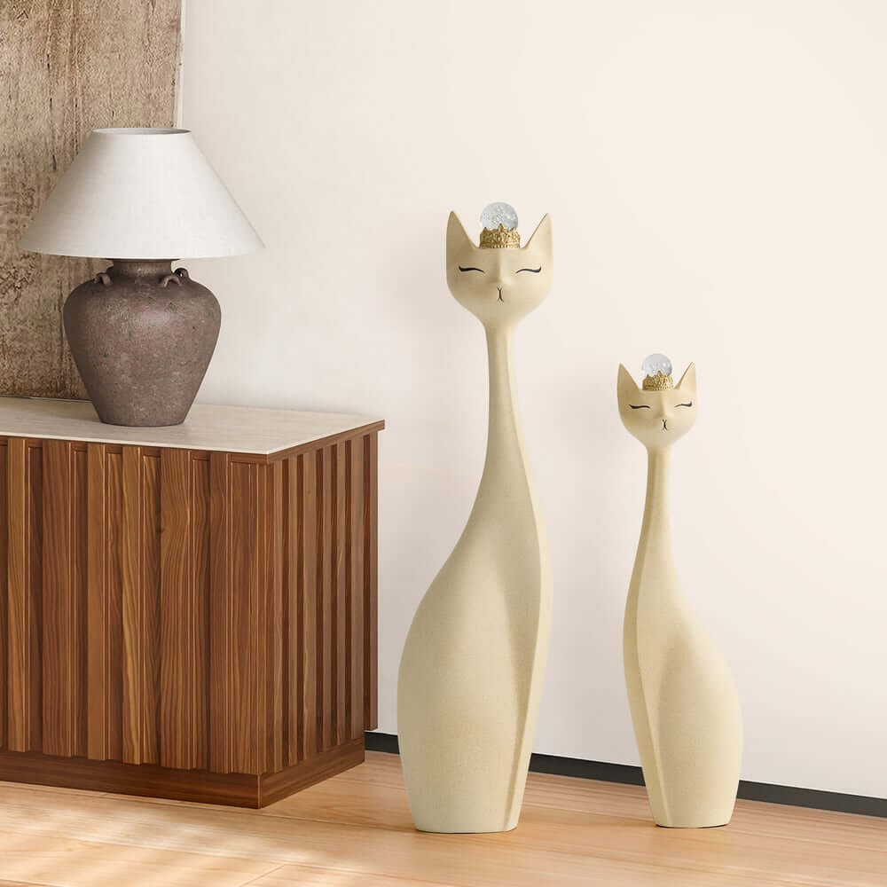 Modern Beige Resin Animal Sculptures for Living Room Decor